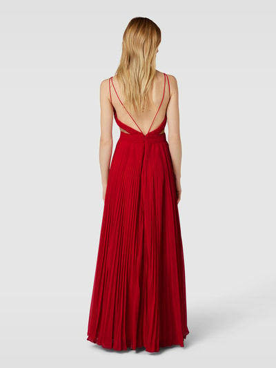 Luxuar Abendkleid mit Plisseefalten Rot 5