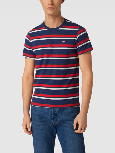 Levi's® T-shirt ze wzorem w paski model ‘ORIGINAL’ Granatowy 4