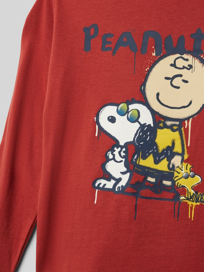 s.Oliver RED LABEL Regular Fit Langarmshirt aus reiner Baumwolle mit Peanuts®-Print Rostrot 2