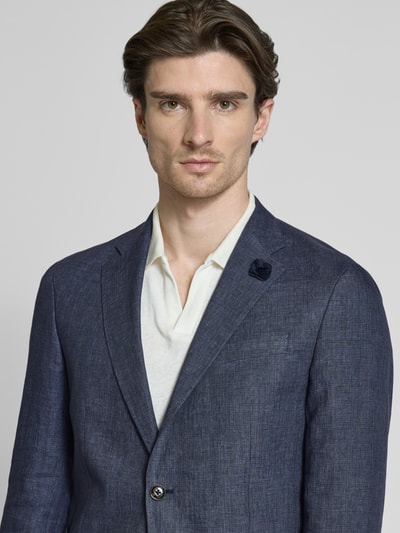 JOOP! Collection Regular Fit 2-Knopf-Sakko aus Leinen Modell 'Hoverest' Marine 3