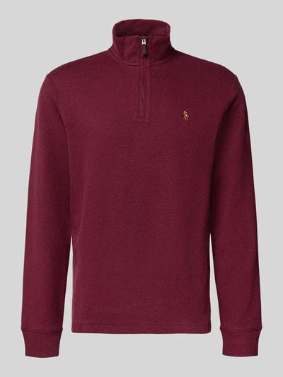 Polo Ralph Lauren Strickpullover mit Stehkragen Dunkelrot 2