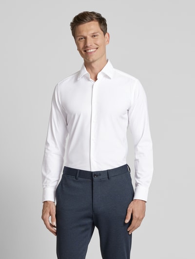 BOSS Slim fit zakelijk overhemd met kentkraag, model 'Hank' Wit - 4