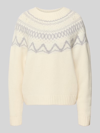 Fynch-Hatton Regular fit pullover van zuivere wol in gebreide look Offwhite - 2
