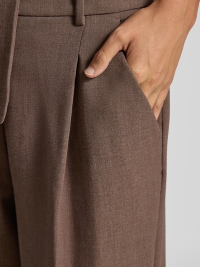 MSCH Copenhagen High waist stoffen broek met wijde pijpen, model 'Rosina Michelle' Donkerbruin - 3