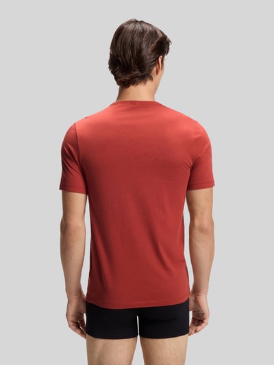 HUGO T-shirty o kroju regular fit z czystej bawełny w zestaw 3 szt. Terakotowy 4