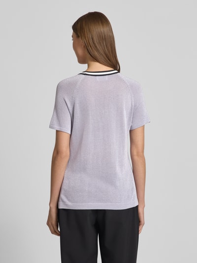 Jake*s Collection Bluzka z dzianiny z efektowną przędzą i raglanowymi rękawami Lawendowy 5