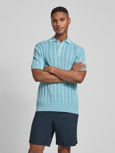 Manuel Ritz Slim Fit Poloshirt mit Knopfleiste Aqua 4
