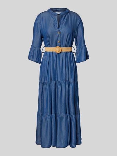 ZABAIONE Midikleid im Stufen-Look mit Gürtel Dunkelblau 2