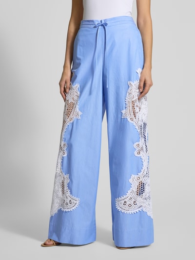 Essentiel Antwerp Wide leg broek met kant, model 'Hace' Lichtblauw - 4