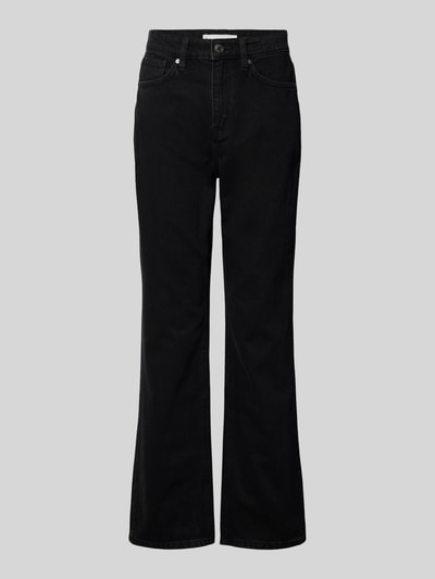 Produktfoto, Straight Fit Jeans mit 5-Pocket-Design Modell 'MATILDA' von Mango aus reiner Baumwolle in Schwarz, gerader Schnitt, Knopf- und Reißverschluss.