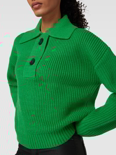 Opus Strickpullover mit Umlegekragen Modell 'Perette' Grasgrün 3