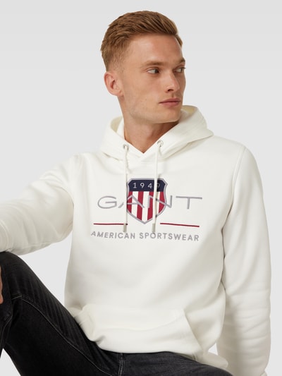 Gant Hoodie met labelstitching, model 'ARCHIVE SHIELD' Offwhite - 3