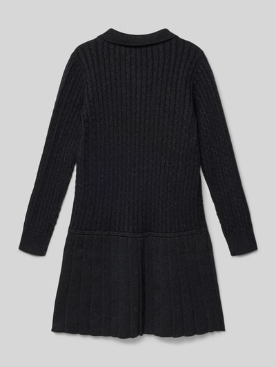 Polo Ralph Lauren Teens Gebreide jurk met kabelpatroon en platte kraag Zwart - 3