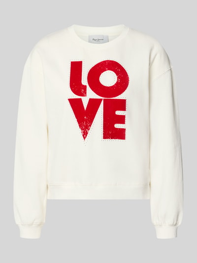 Pepe Jeans Sweatshirt mit LOVE Frontprint Modell 'BRISA' Offwhite 1