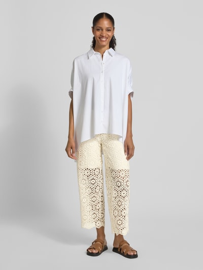 Smith and Soul Korte broek met gehaakt kant en elastische band Offwhite - 1