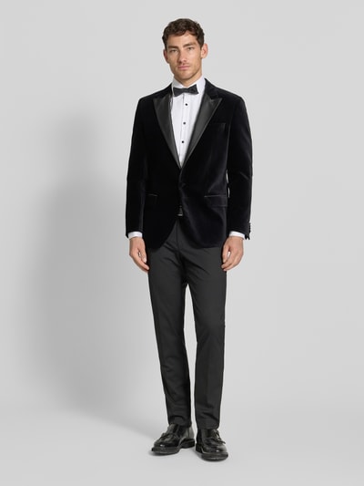 HUGO Smoking o kroju slim fit z czystej bawełny model ‘HENRY254E1X’ Czarny 1