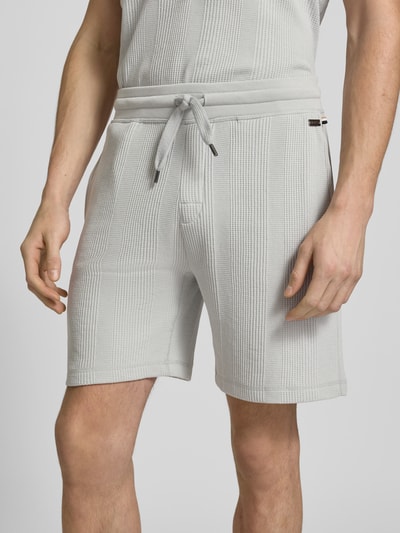 BOSS Regular Fit Shorts mit Waffelstruktur Modell 'STRUCTURE' Hellgrau 3