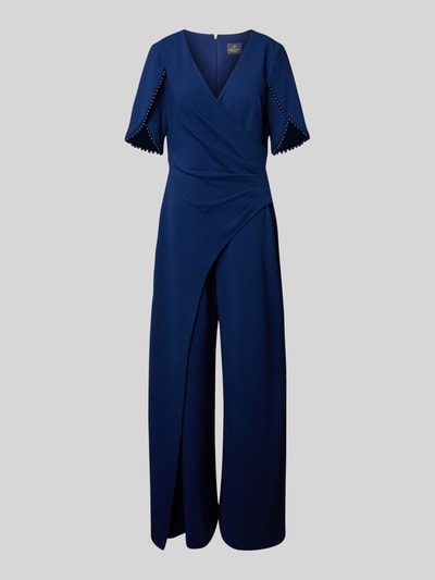 Adrianna Papell Jumpsuit in wikkellook met kralen Marineblauw - 2