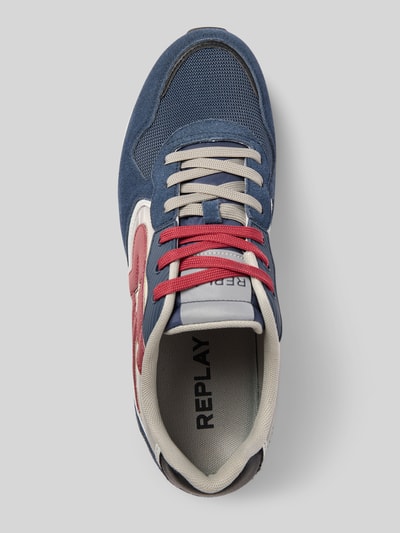 Replay Ledersneaker mit Label-Badge Modell 'FIBER' Marine 3