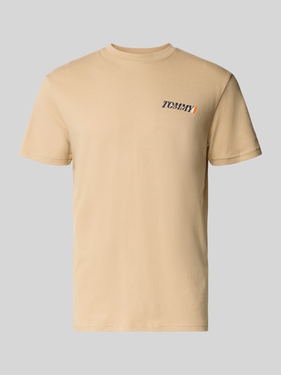 Produktfoto, Regular Fit T-Shirt aus reiner Baumwolle von Tommy Jeans, Optik: Unifarben, Label-Print, Rundhals, Kurzarm, Jersey