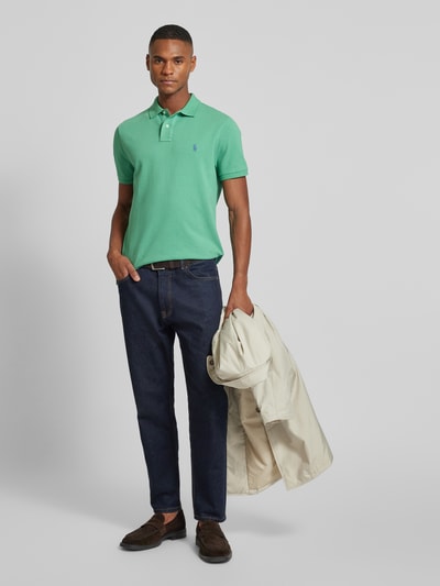 Polo Ralph Lauren Slim Fit Poloshirt mit Label-Stitching Gruen 1