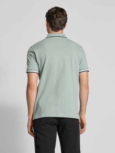 Christian Berg Men Poloshirt met labelstitching Olijfgroen - 5