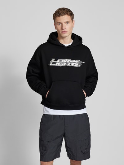 Low Lights Studios Hoodie mit Label-Print Modell 'Lightning' Black 4