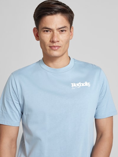 ROTHOLZ T-Shirt mit Label-Print Modell 'Retro Logo' Hellblau 3