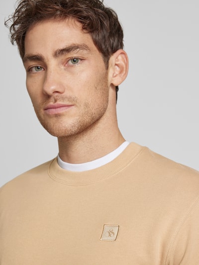 Scotch & Soda Sweatshirt mit Logo-Badge Beige 3