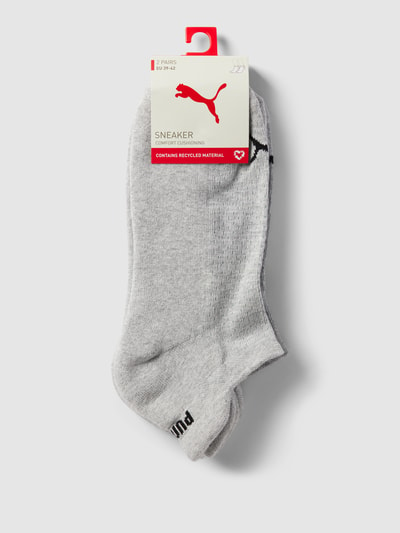 Puma Sneakersocken mit Label-Details Modell 'Cushioned' im 2er-Pack Silber Melange 3