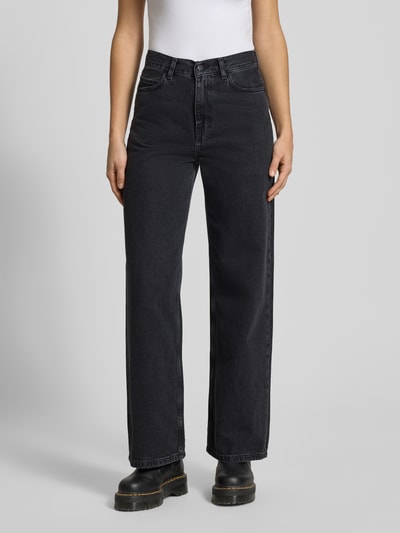 Carhartt Work In Progress Jeans met wijde pijpen, model 'Jane' Zwart - 4