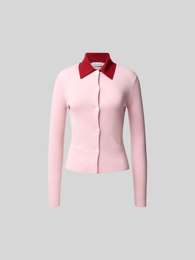 Self-Portrait Bluse in Strick-Optik Rosa 2