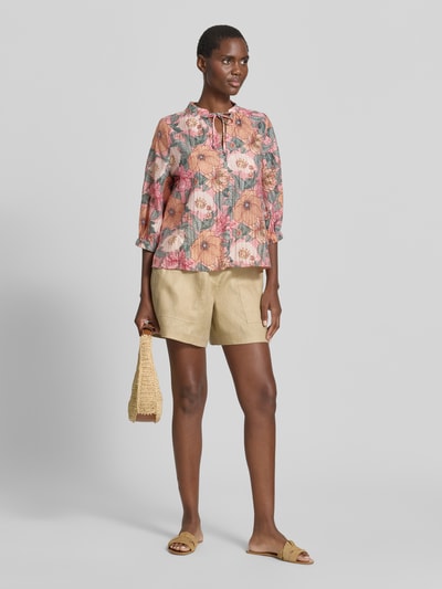 zero Regular Fit Bluse aus Lyocell-Mix mit 3/4-Arm Altrosa 1