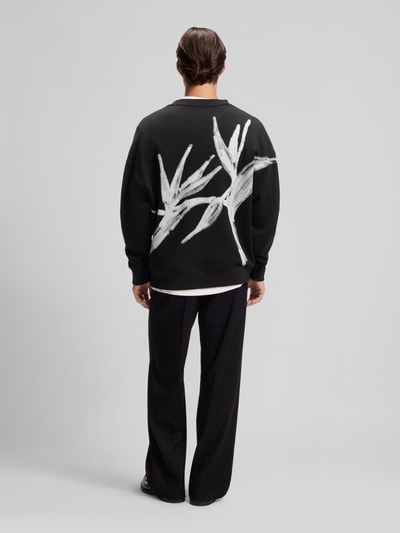 HUGO Oversize Sweatshirt mit Rücken-Print Black 5