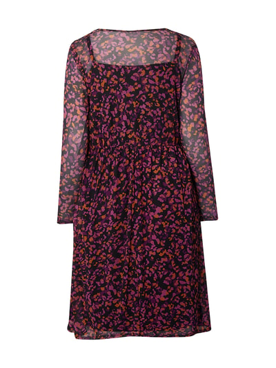 Junarose PLUS SIZE - jurk van mesh met bloemenmotief Felroze - 4