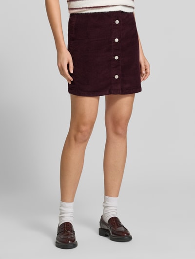 VERO MODA spódnica mini o kroju regular fit z mieszanki bawełny model 'ETTA' Ciemnoczerwony 4