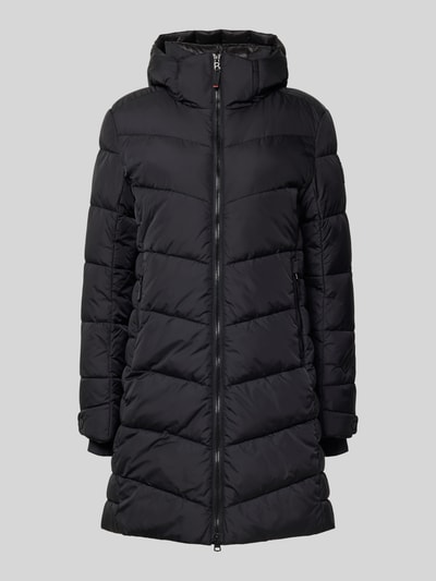 FIRE + ICE Gewatteerde lange jas met tweewegsritssluiting, model 'AENNY3' Black - 2