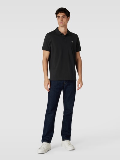 Gant Poloshirt mit Label-Stitching Modell 'SHIELD' Black 1