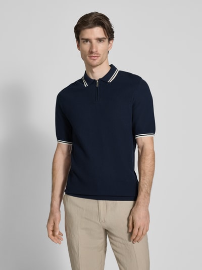 Roy Robson Koszulka polo z krótkim zamkiem błyskawicznym Granatowy 4