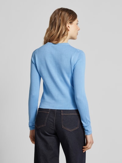 HUGO Gebreide pullover met labelstitching, model 'Scallia' Lichtblauw - 5