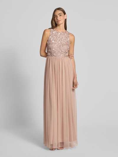 LACE & BEADS Getailleerde cocktailjurk met pailletten Lichtroze - 4