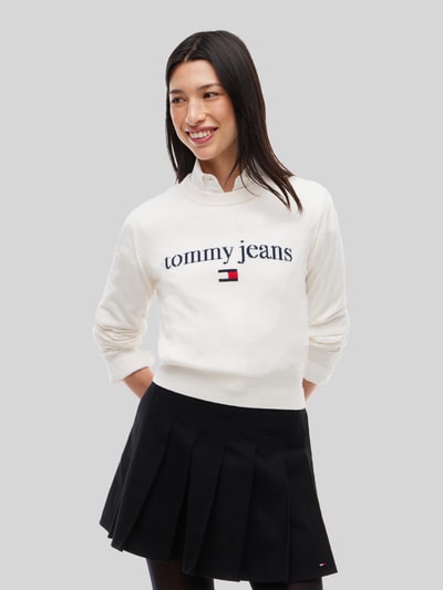 Tommy Jeans Regular Fit Pullover aus Baumwoll-Mix Weiss 4