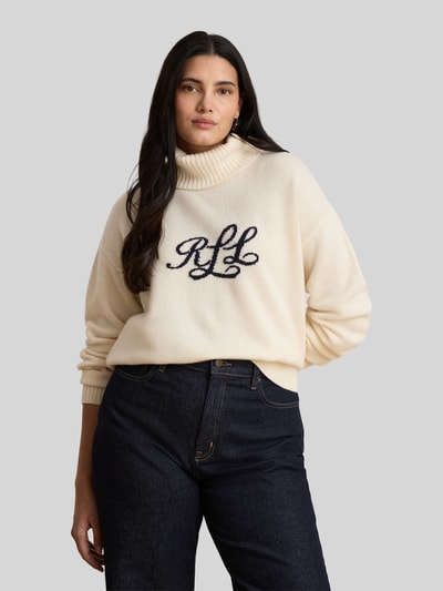 Lauren Ralph Lauren Pullover aus Kaschmir mit Logo-Schriftzug Ecru 6