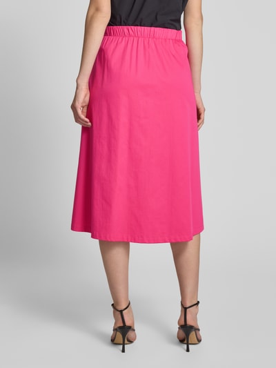 s.Oliver BLACK LABEL Ausgestellter Midi-Rock aus Popeline Pink 5