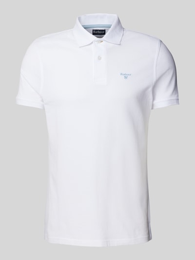 Barbour Slim Fit Poloshirt mit Label-Stitching Weiss 2