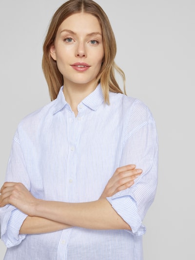 ECOALF Bluzka koszulowa lniana o kroju relaxed fit z listwą guzikową na całej długości Biały 3