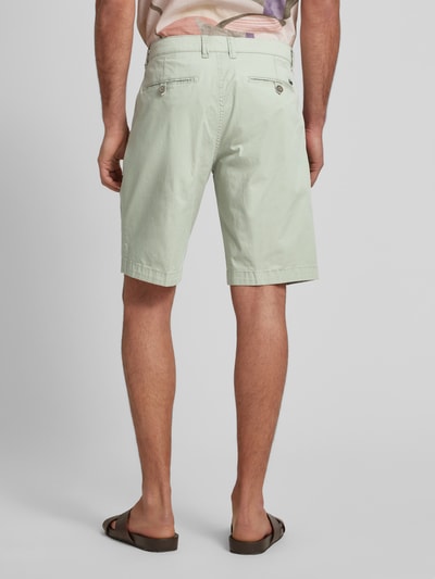 bugatti Regular fit korte chino met ceintuurlussen, model 'Flat' Groen - 5