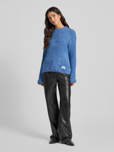 ICHI Regular fit pullover met wol, model 'Larisa' Rookblauw - 1