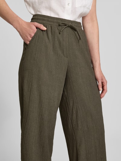 OPUS Stoffen broek met elastische band, model 'Mileni' Olijfgroen - 3