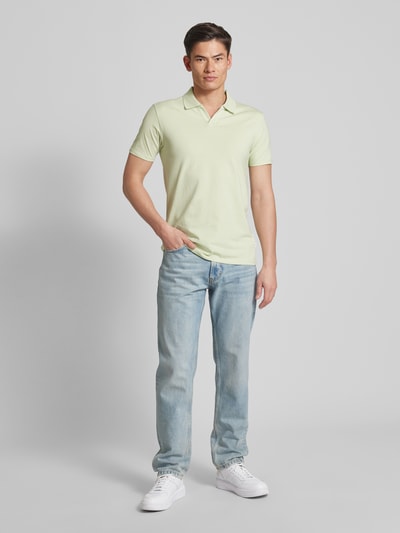 Lindbergh Slim fit poloshirt met platte kraag Mintgroen - 1